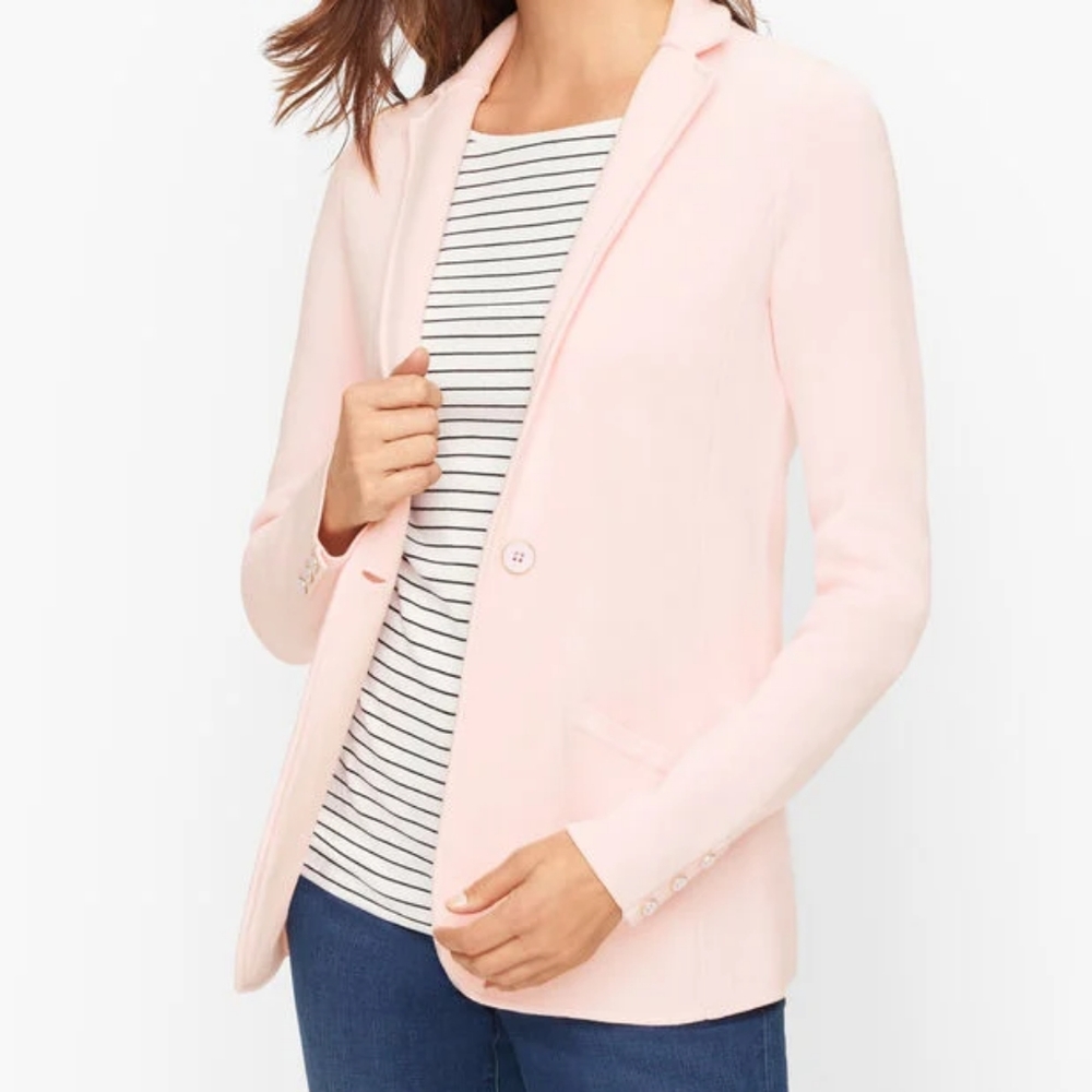 Blush Pink Talbots notched front jacket